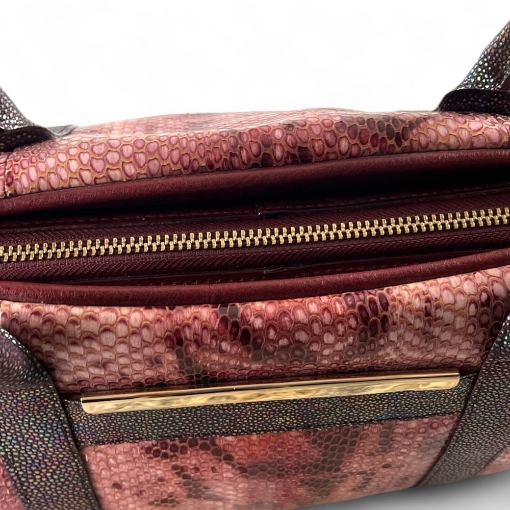 Tre Vero Vintage Red Python Embossed Holographic … - image 6